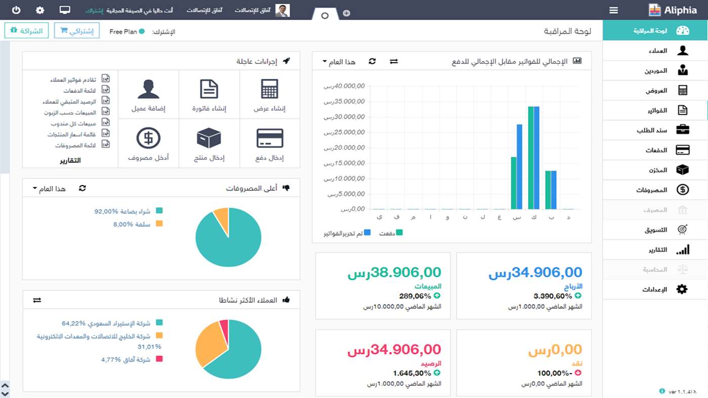 برنامج الحسابات Aliphia