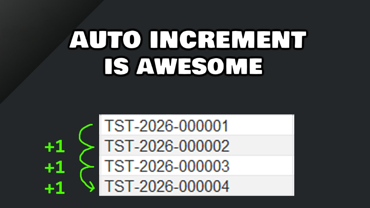 توليد أرقام تلقائية مخصصة  (ترقيم تلقائي احترافي) : Auto Increment