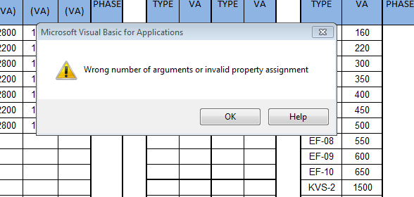 vba wrong number of arguments or invalid property assignment